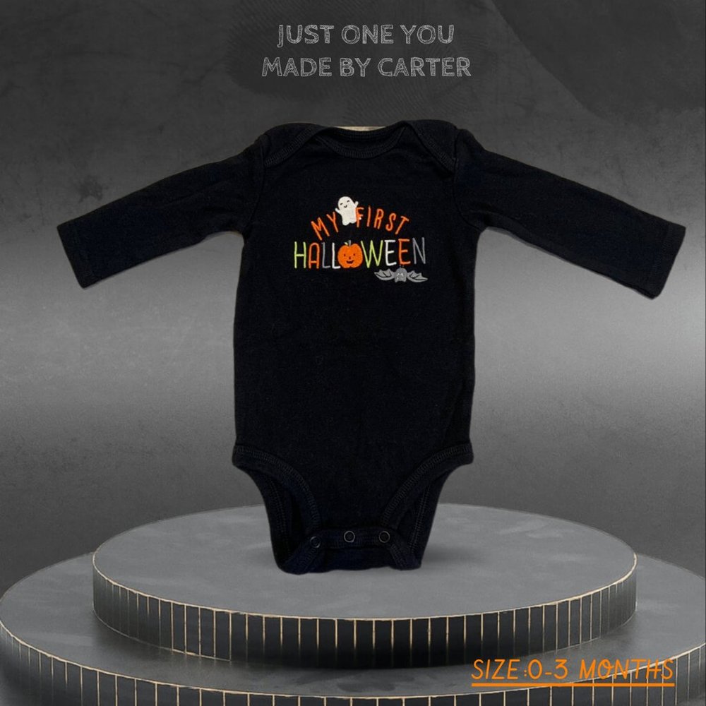 CARTERS JUST ONE YOU BLACK COLOURED ONE PIECE BABY SUIT 0-3 MONTHS SIZE
